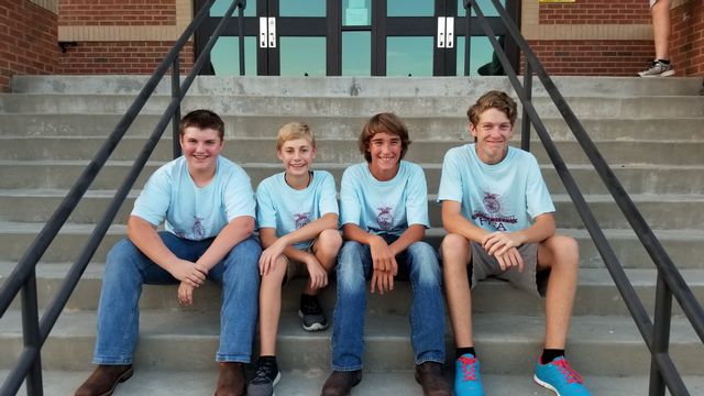 FCMS FFA Ag Technology Team members Canyon Randall, Rhett Floyd, Lex Turner, and Hayden Bone